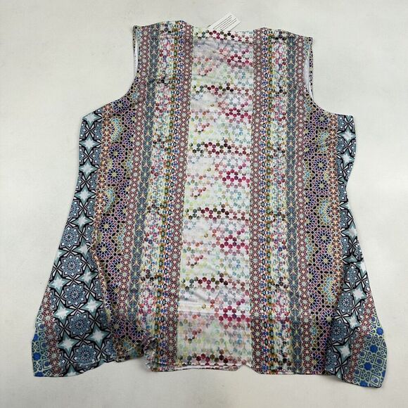 NWT Unity World Wear Plus Size 3X Sleeveless Tank Blouse V-Neck Floral Geometric - Picture 7 of 7